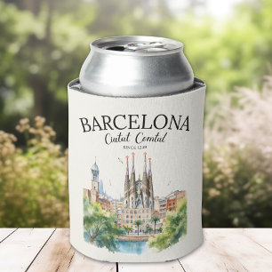 Vaso De Chupito Barcelona Spain – Watercolor Cityscape Design