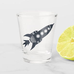 Vaso De Chupito Barco de cohetes retro