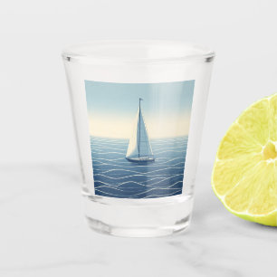 Vaso De Chupito Barco de vela en alta mar