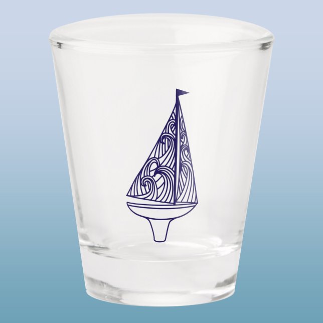 Vaso De Chupito Barco velero (Yachting sailing sailboat shot glass)