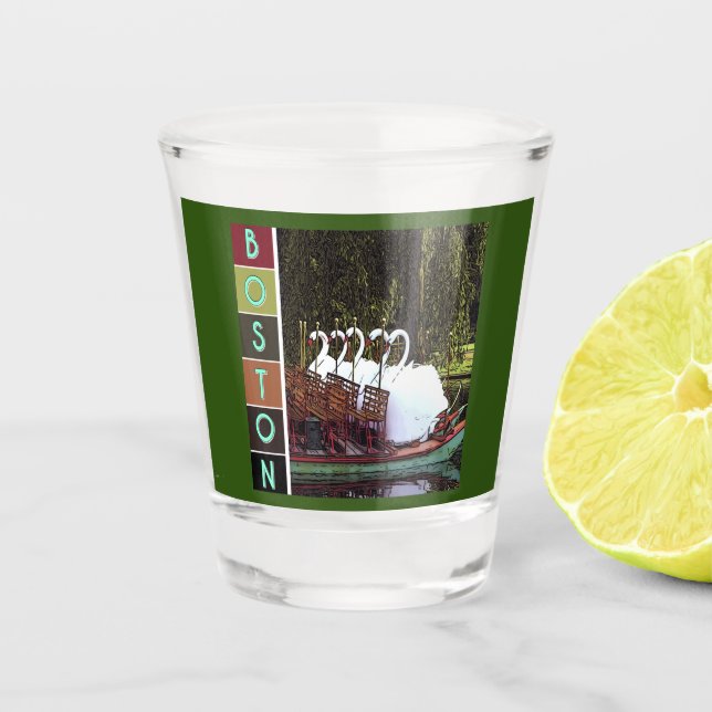 Vaso De Chupito Barcos de cisnes en verano (Anverso)