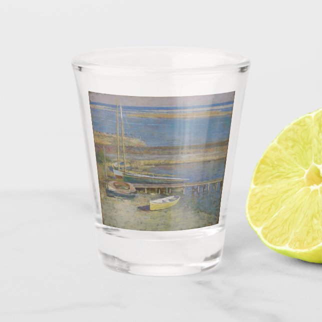 Vaso De Chupito Barcos en aterrizaje (Paisaje de Nueva Inglaterra) (Anverso)