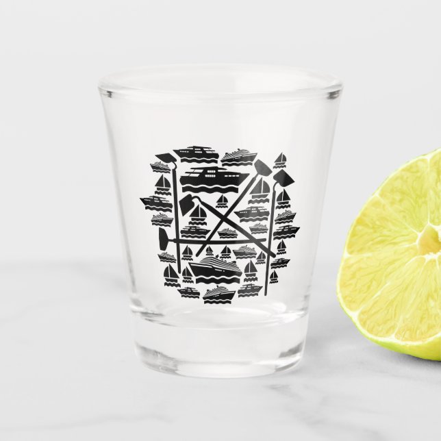 Vaso De Chupito Barcos y casas (Anverso)