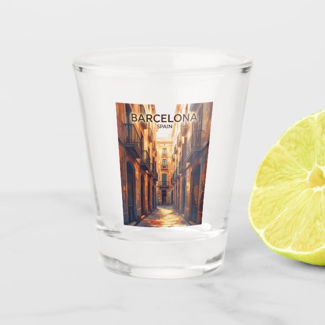 Vaso De Chupito Barrio Gótico España (Anverso)
