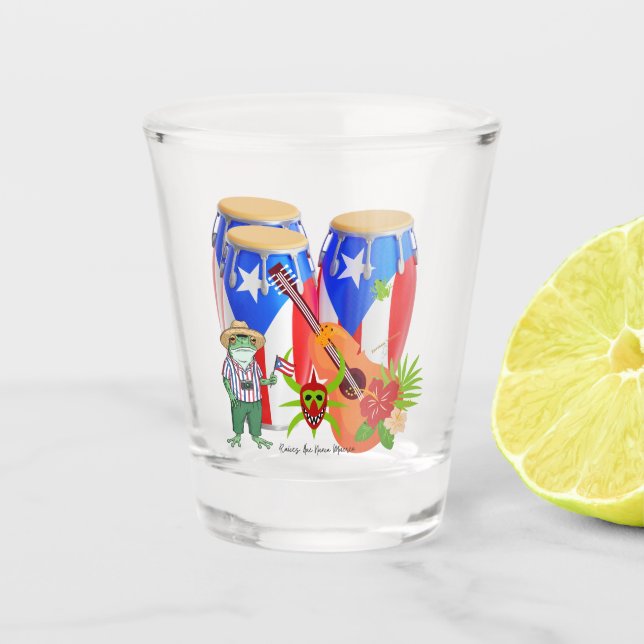 Vaso de chupito - Barware Cultural Puertorriqueño (Anverso)