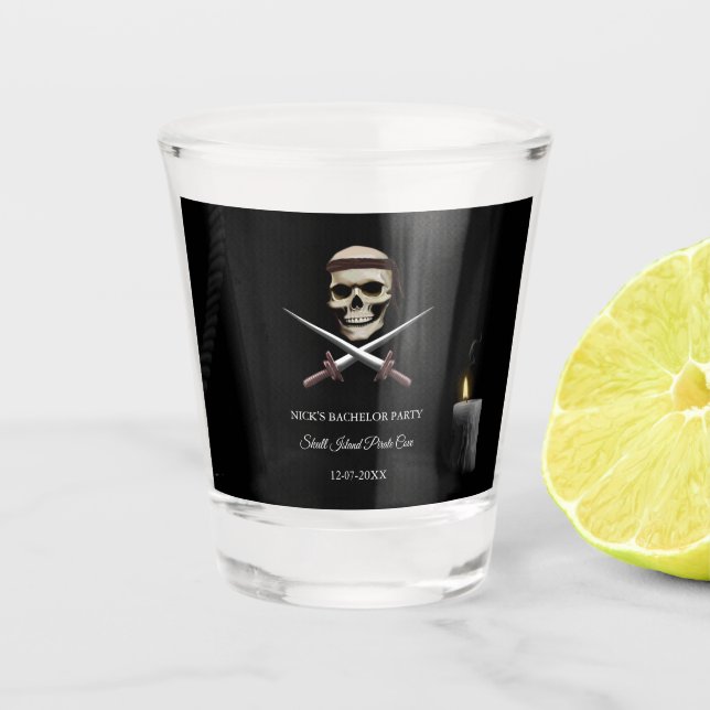 Vaso De Chupito Bash pirata de aventuras para soltero/cumpleaños (Anverso)