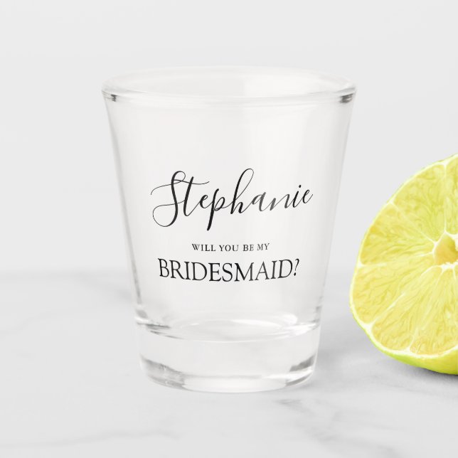Vaso De Chupito Be My Bridesmaid Handwriter Calligraphy (Anverso)