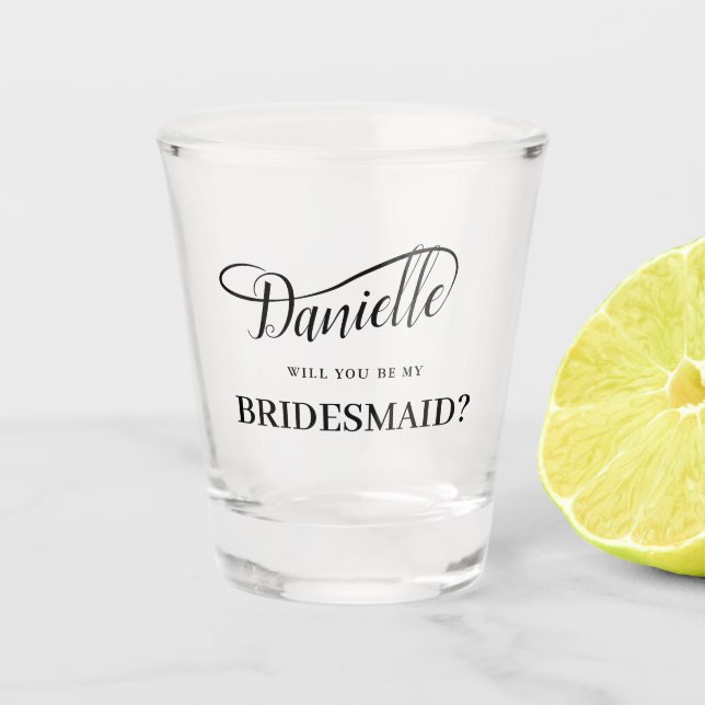 Vaso De Chupito Be My Bridesmaid Handwriter Calligraphy Swash (Anverso)