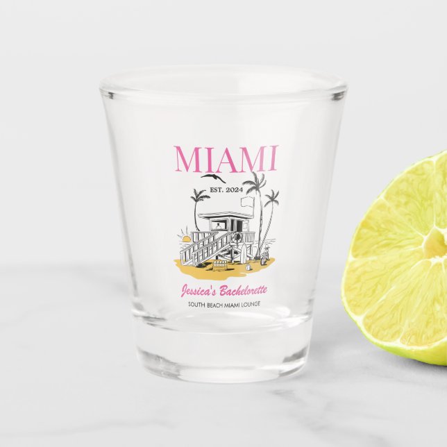 Vaso De Chupito Beach Bachelorette Party Bridesmaid Personalizado  (Anverso)