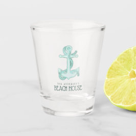 Vaso De Chupito Beach House Anchor y Rope Aqua Blue ID623
