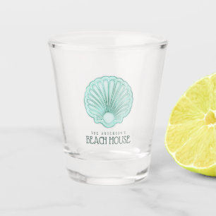 Vaso De Chupito Beach House Clam Shell Aqua Blue ID623