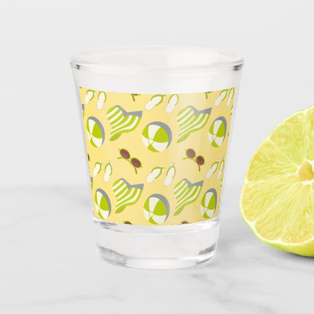 Vaso De Chupito Beach vacay pattern with sunglasses and sun hat (Anverso)
