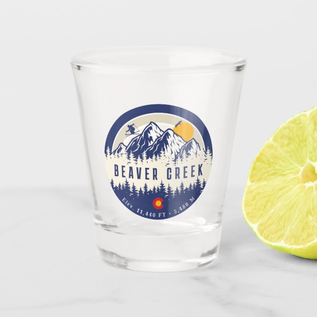 Vaso De Chupito Beaver Creek Colorado Flag Mountain Skvenir (Anverso)