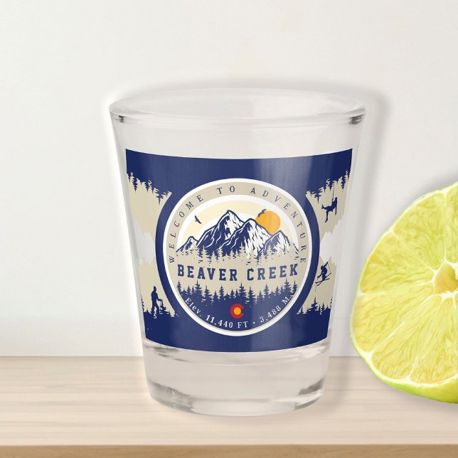 Vaso De Chupito Beaver Creek Colorado Flag Mountain Skvenir (Subido por el creador)