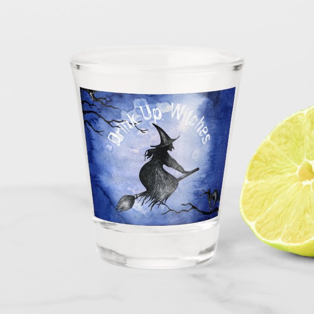 Vaso De Chupito Beber brujas Gato azul Fantasía   (Anverso)
