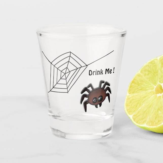 Vaso De Chupito Beber la araña de Halloween (Anverso)