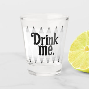 Vaso De Chupito BEBER ME Negro Harlequin Blanco Diamante Argyle Sh