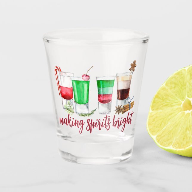 Vaso De Chupito Bebidas Navideñas para Alegrar el Espíritu  (Anverso)