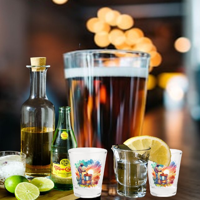Vaso De Chupito Bebidas o sin habas Chichi Cocinando Vaquero 1 (Chili Cookoff Beans or No Beans Collection Shot Glasses
)