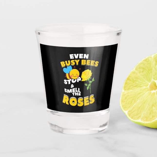 Vaso De Chupito Beekeeper Gift | Incluso las abejas ocupadas (Anverso)