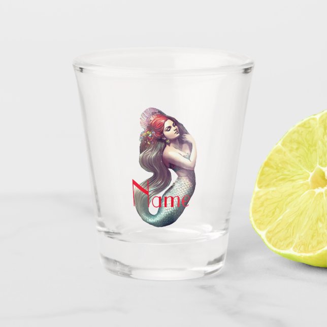 Vaso De Chupito Belleza de la sirena pelirroja Thunder_Cove (Anverso)