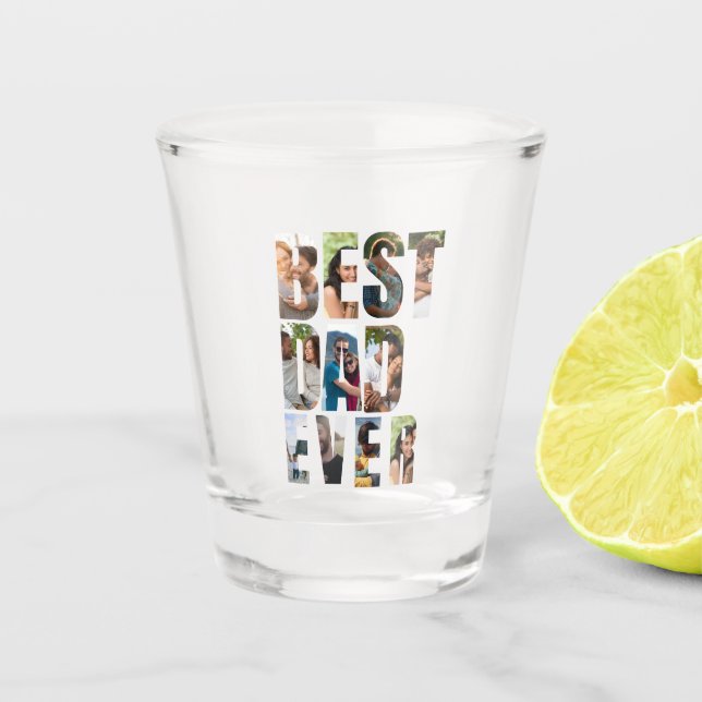 Vaso De Chupito Best Dad Ever | Photo Collage Placeholder Template (Anverso)