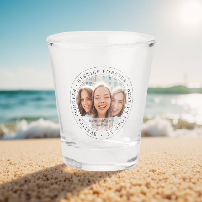 Vaso De Chupito Besties Forever BFF Personalizado sencillo moderno (Subido por el creador)