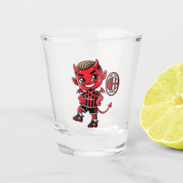 Vaso De Chupito Bicchiere Milan calcio (Anverso)