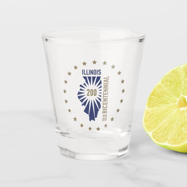 Vaso De Chupito Bicentenario de Illinois 1818-2018 (Anverso)
