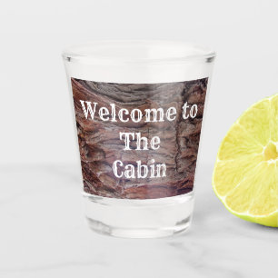 Vaso De Chupito Bienvenido a la foto de cerca del tronco del árbol