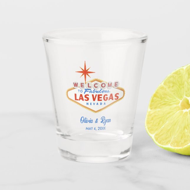 Vaso De Chupito Bienvenido al Boda personalizado de Las Vegas (Anverso)