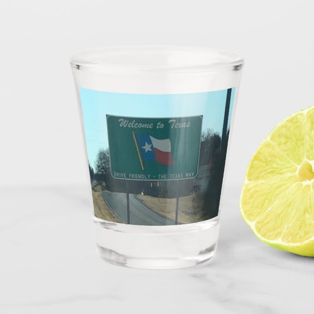 Vaso De Chupito Bienvenidos a Texas Shot Glass (Anverso)