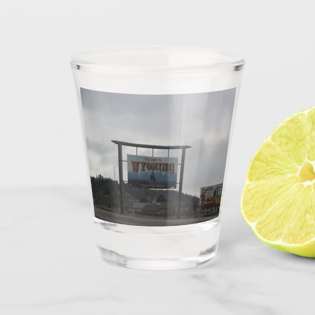 Vaso De Chupito Bienvenidos a Wyoming Shot Glass (Anverso)
