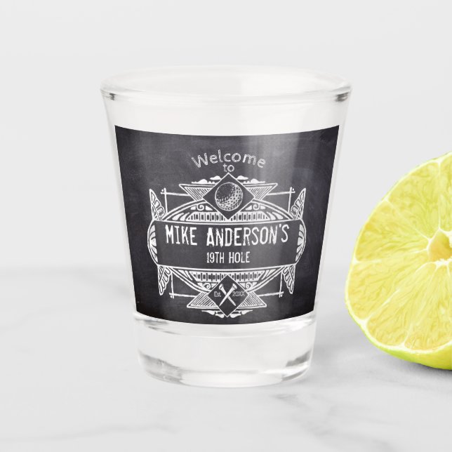 Vaso De Chupito Bienvenidos al 19º Agujero (Anverso)