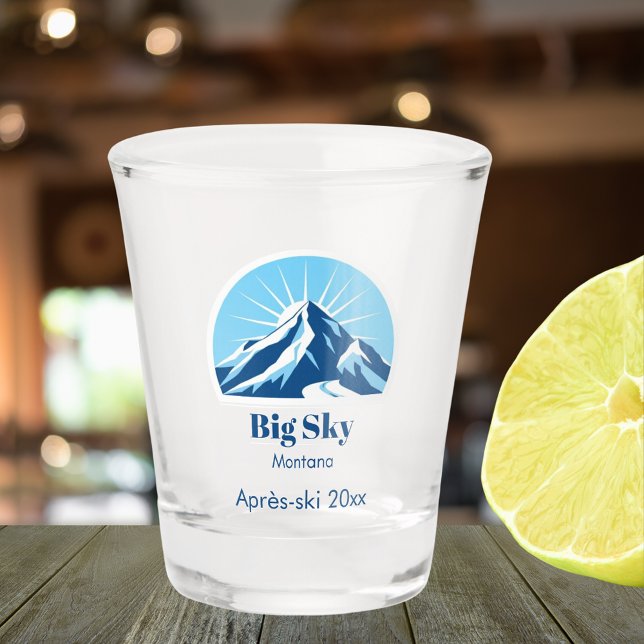 Vaso De Chupito Big sky Montana solione Mountain ski souvenir (Subido por el creador)