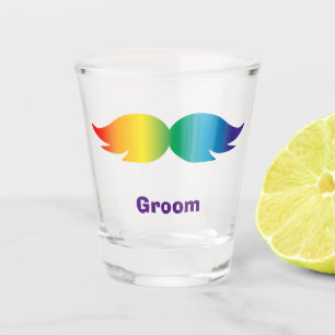 Vaso De Chupito Bigote de arcoíris de soltero / soltera / boda 1