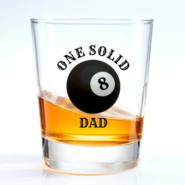 Vaso De Chupito Billiard 8 Ball Día del Padre Sólido (Pool Billiard 8 Ball One Solid Dad Father's Day Shot Glass)