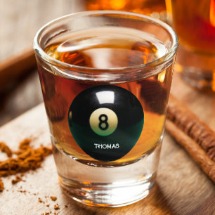 Vaso De Chupito Billiard Pool Ocho Bolas de vidrio de disparo pers
