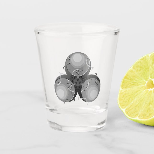 Vaso De Chupito Bioriesgo de virus de la peste (Anverso)