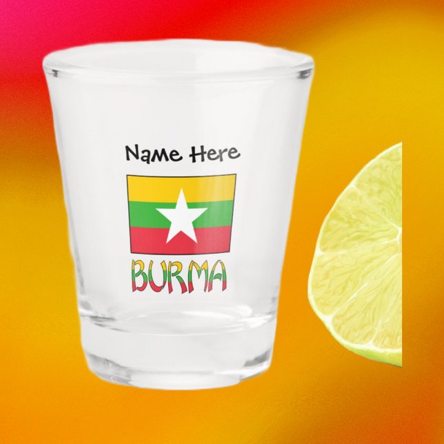 Vaso De Chupito Birmania y la bandera de Myanmar personalizada (Subido por el creador)