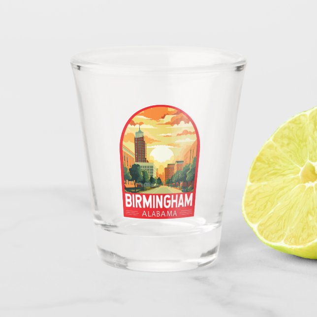 Vaso De Chupito Birmingham Alabama Emblem de Viajes (Anverso)