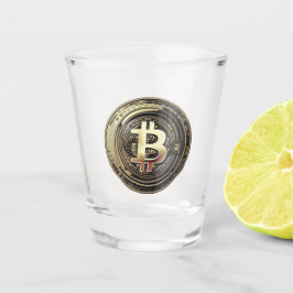Vaso De Chupito Bitcoin dorado