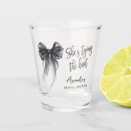 Vaso De Chupito Black Bow She's tying the knot Bridal Shower