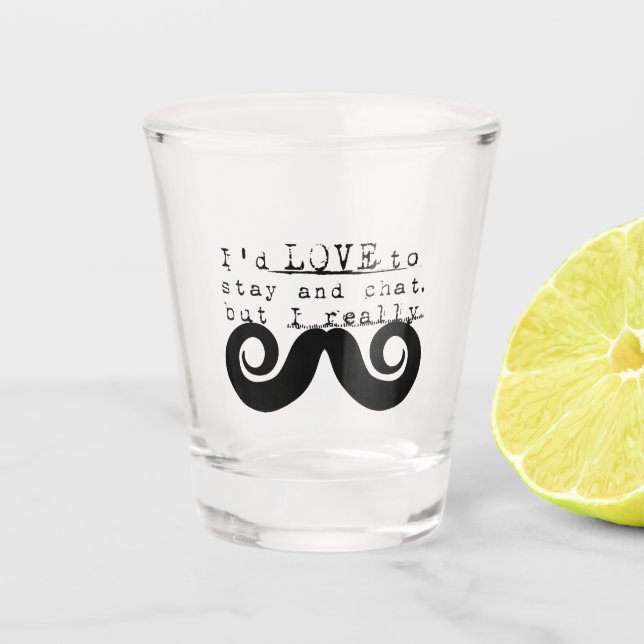 Vaso De Chupito Black Funny Humor I Mustache (Anverso)