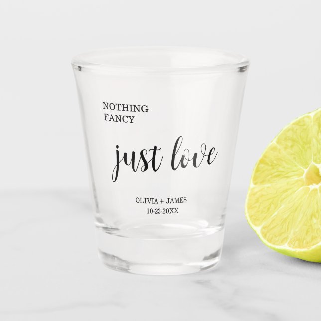 Vaso De Chupito Black Nothing Fancy Just Love Wedding   (Anverso)
