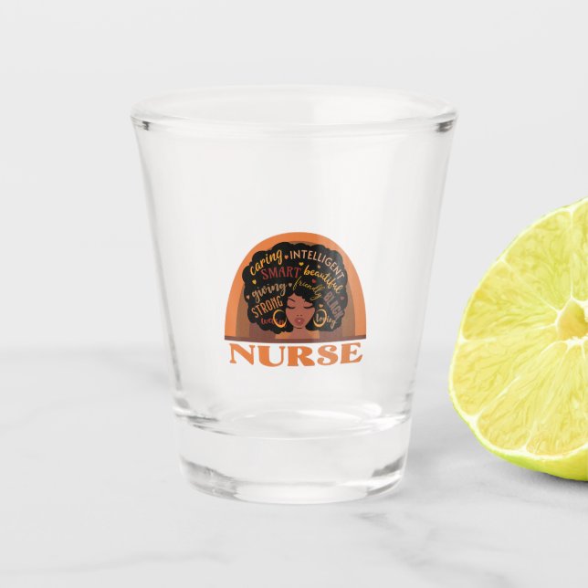 Vaso De Chupito Black Nurse Nursing Design (Anverso)