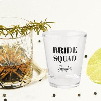 Vaso De Chupito Black Wedding Bride Squad Personalized