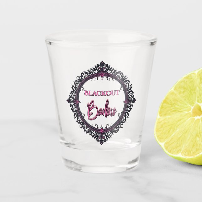 Vaso de chupito Blackout Barbie  (Anverso)