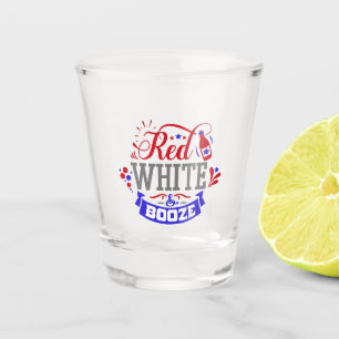 Vaso De Chupito Blanco Rojo y Booze