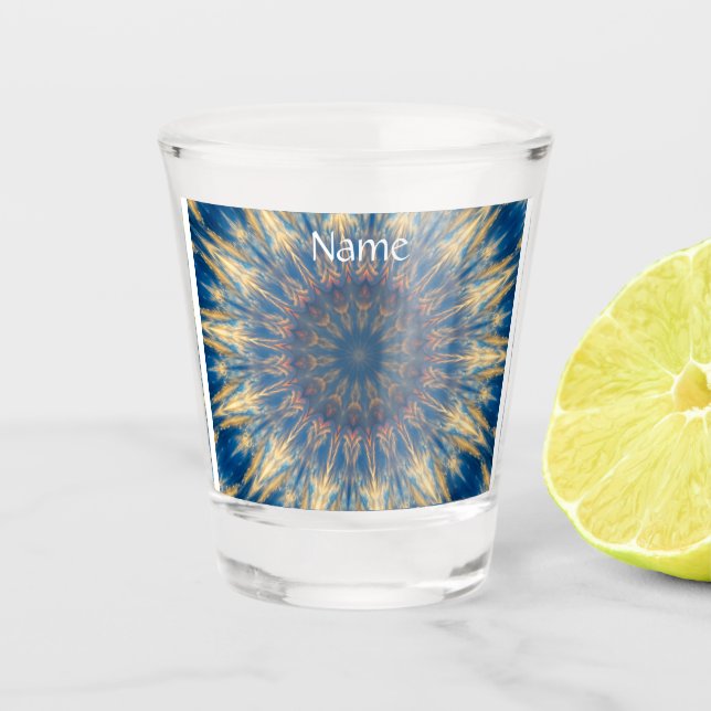 Vaso De Chupito Blue Chakra Kaleidoscope Thunder_Cove (Anverso)